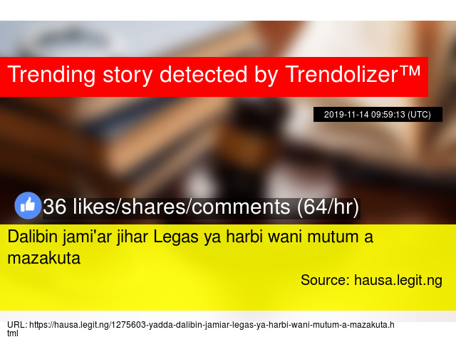 Dalibin Jami 039 Ar Jihar Legas Ya Harbi Wani Mutum A Mazakuta